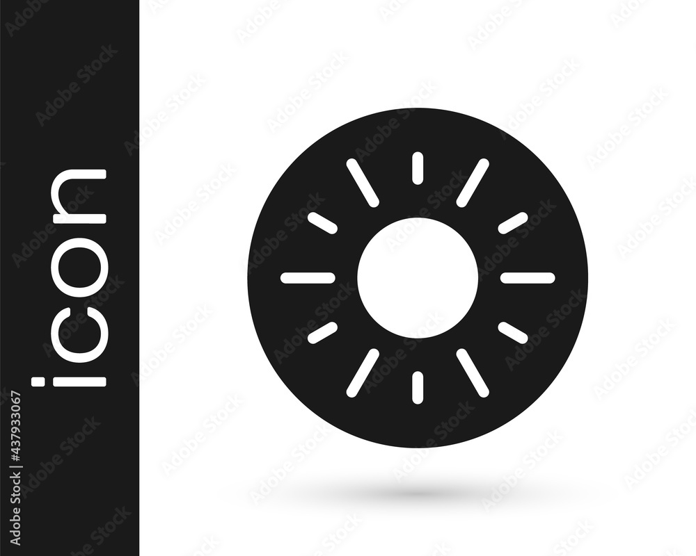 Black Sun icon isolated on white background. Vector Black Sun icon isolated on white background. Vector