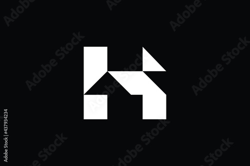 Logo design of K in vector for construction, home, real estate, building, property. creative elegant Monogram. Premium Business home logo icon. White color on black background.