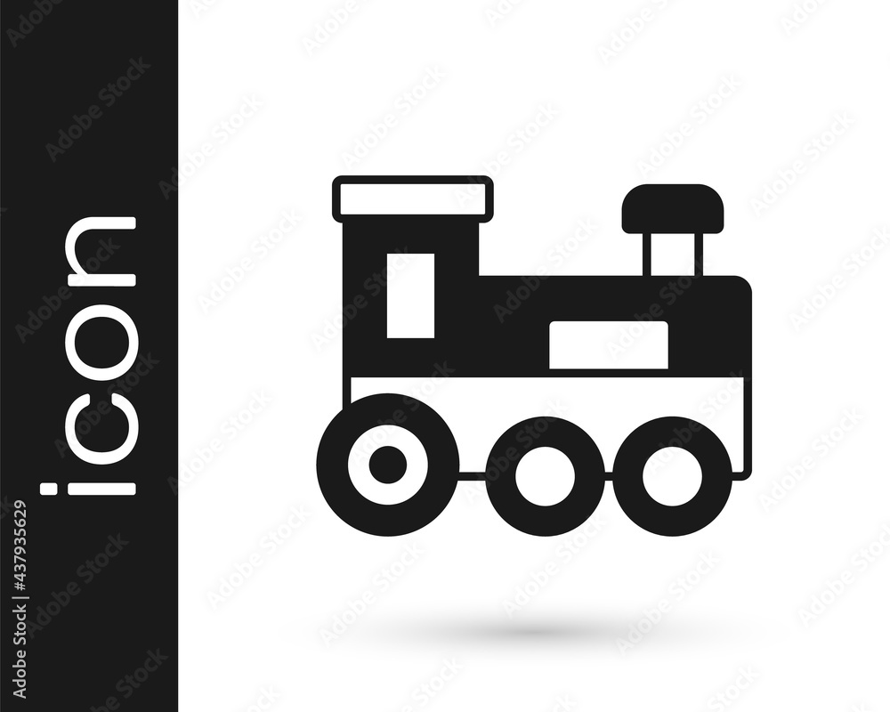 Black Toy train icon isolated on white background. Vector Black Toy train icon isolated on white background. Vector