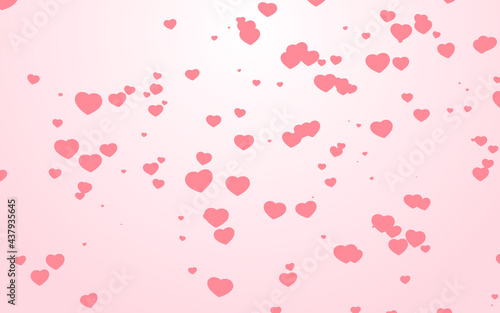 Valentine day pink hearts on pink background.