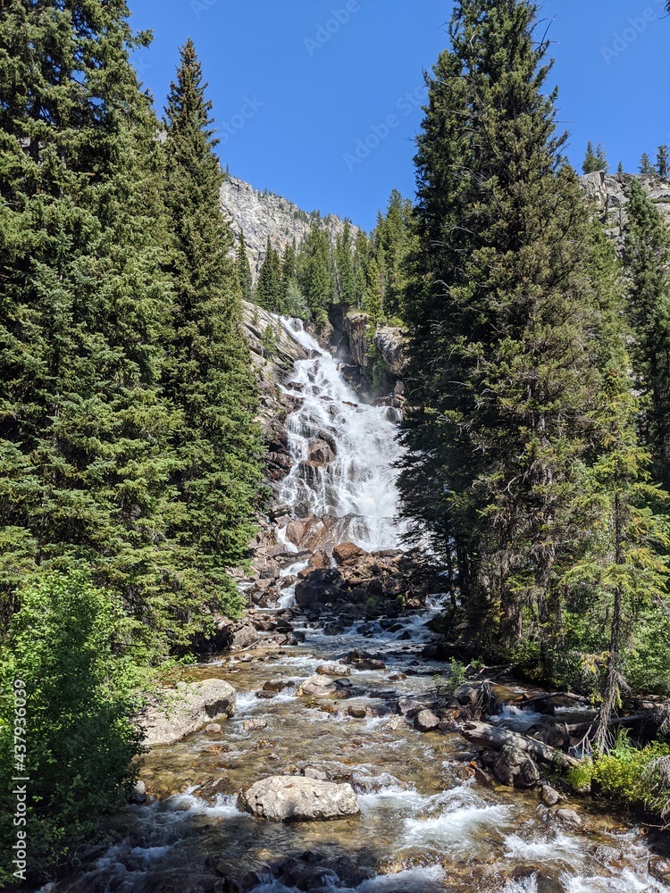 Raging River in a canton in Grand Tetons National Park Raging River in a canton in Grand Tetons National Park