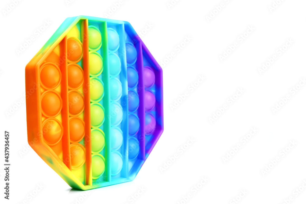 Pop It or Simple Dimple . Trendy antistress toy isolated on white Pop It or Simple Dimple . Trendy antistress toy isolated on white