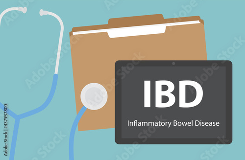 IBD Inflammatory Bowel Disease written on tablet screen- vector illustration