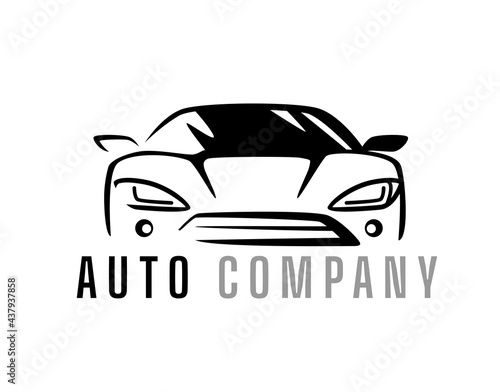 Auto car logo design front vehicle silhouette. Sign for your company