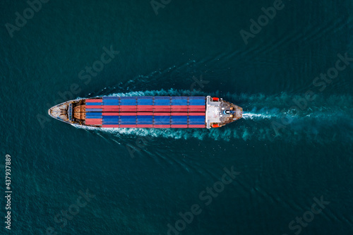 Container ship or cargo shipping business Service logistic import and export freight transportation by container ship in open sea, © SHUTTER DIN