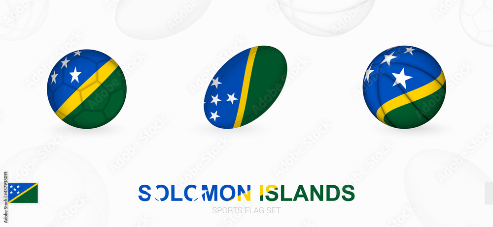 Sports icons for football, rugby and basketball with the flag of Solomon Islands. Sports icons for football, rugby and basketball with the flag of Solomon Islands.