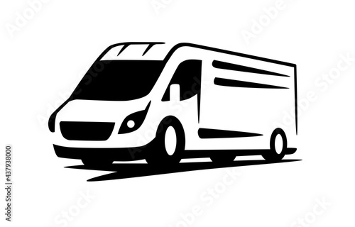 vector van delivery minivan for fast delivery logo