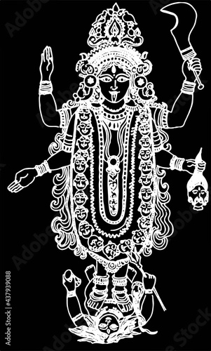 A beautiful dark art illustrations of indian gods and goddesses photo