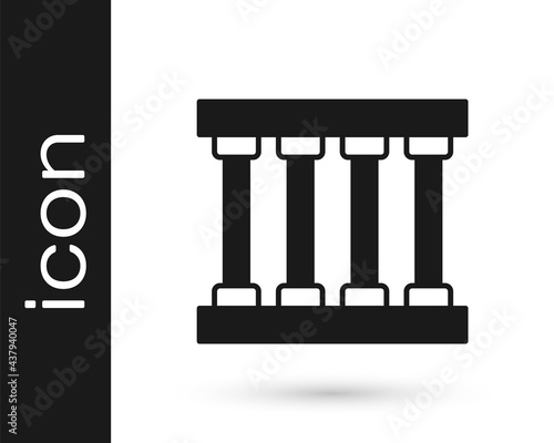 Black Prison window icon isolated on white background. Vector