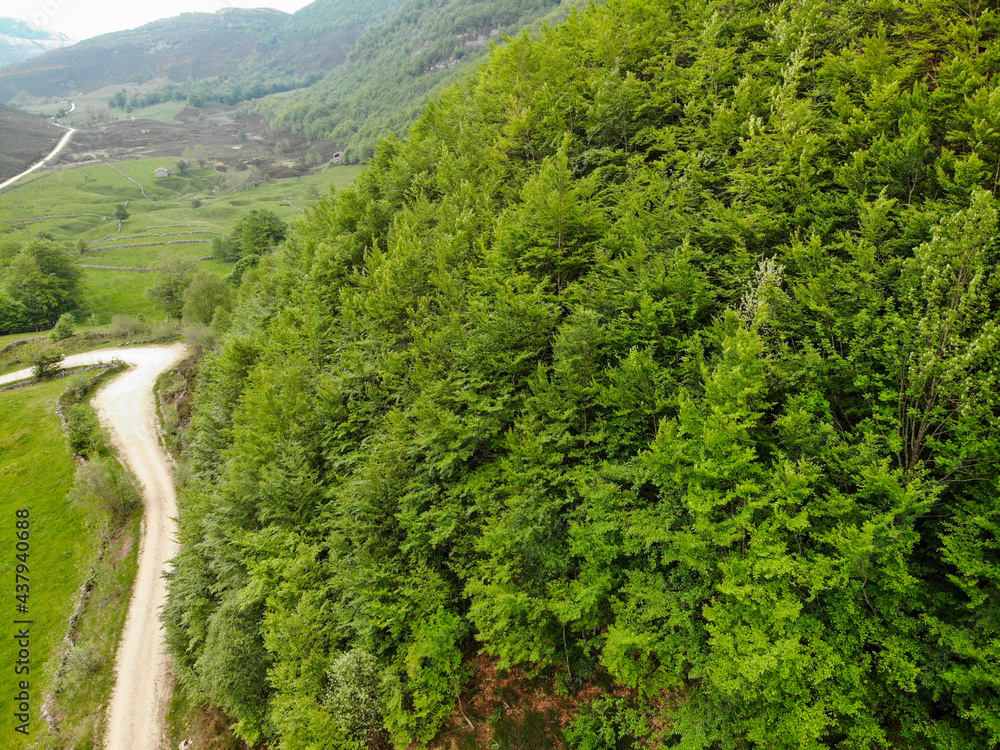 Pasiega Mountains in the north of Spain from a Drone view Pasiega Mountains in the north of Spain from a Drone view