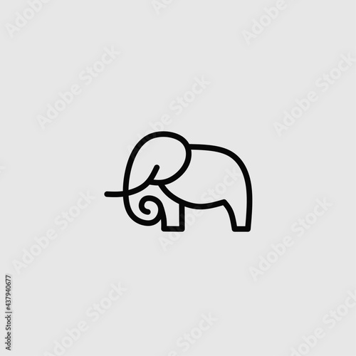 Vector illustration of elephant icon