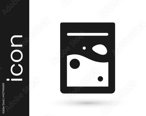 Black Plastic bag of drug icon isolated on white background. Health danger. Vector