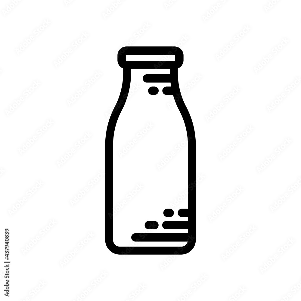 Bottle icon. Black contour linear silhouette. Side view. Vector simple flat graphic illustration. The isolated object on a white background. Isolate. Bottle icon. Black contour linear silhouette. Side view. Vector simple flat graphic illustration. The isolated object on a white background. Isolate.