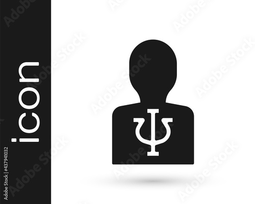 Black Psychology icon isolated on white background. Psi symbol. Mental health concept, psychoanalysis analysis and psychotherapy. Vector
