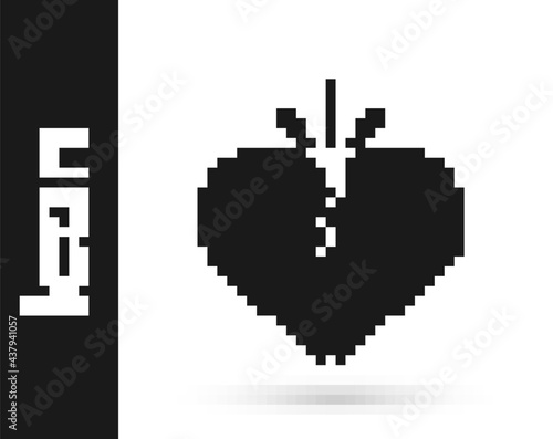 Black Broken heart or divorce icon isolated on white background. Love symbol. Valentines day. Vector