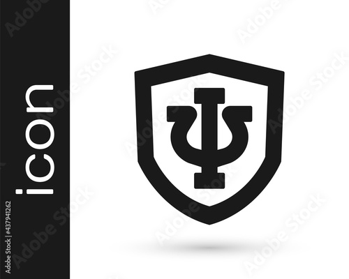 Black Psychology icon isolated on white background. Psi symbol. Mental health concept, psychoanalysis analysis and psychotherapy. Vector
