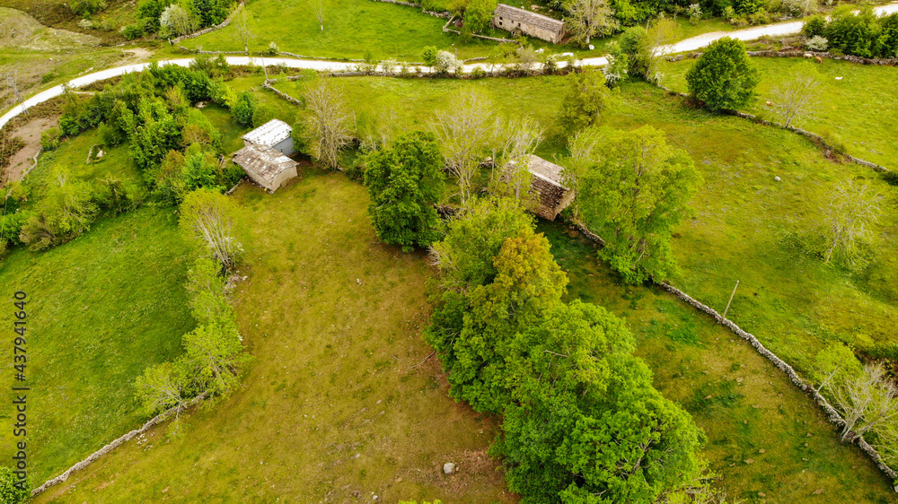 Pasiega Mountains in the north of Spain from a Drone view Pasiega Mountains in the north of Spain from a Drone view
