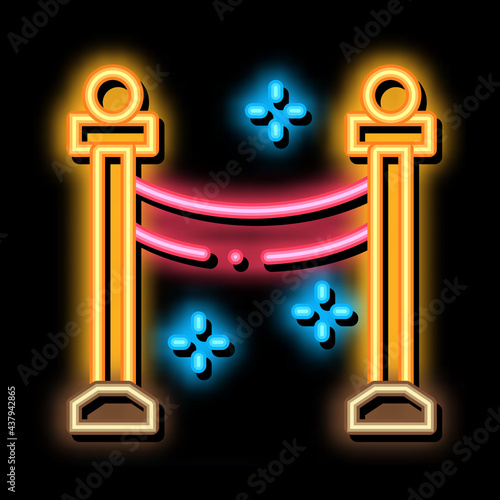 Passage Closed neon light sign vector. Glowing bright icon Passage Closed Sign. transparent symbol illustration