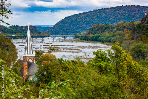 Overlook of the Shenandoah River in Harper's Ferry, West Virginia. photo