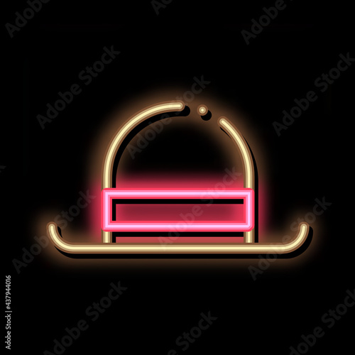 Bowler Hat neon light sign vector. Glowing bright icon Bowler Sign. transparent symbol illustration