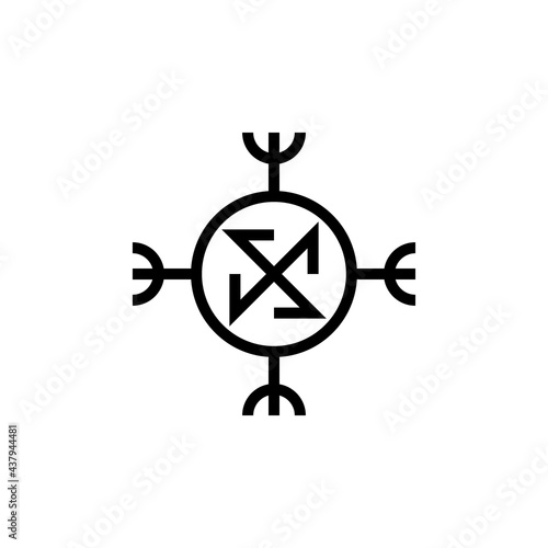 Ragnarok symbol line icon. Clipart image isolated on white background photo