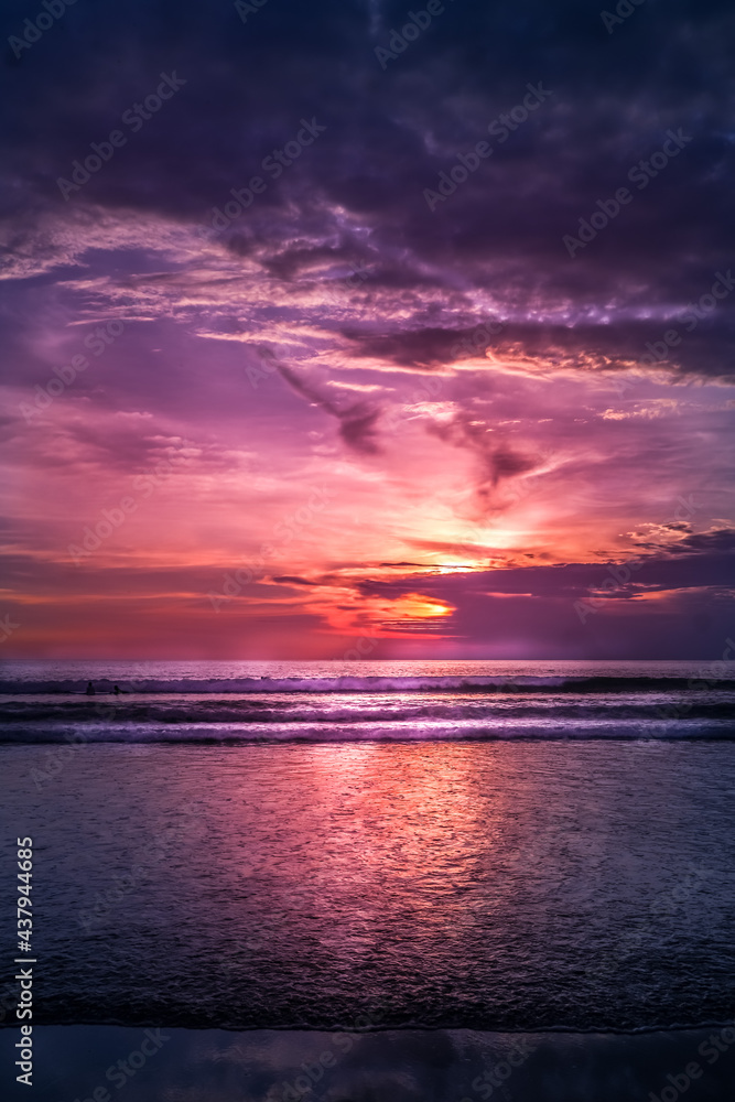 Purple sunset at the beach