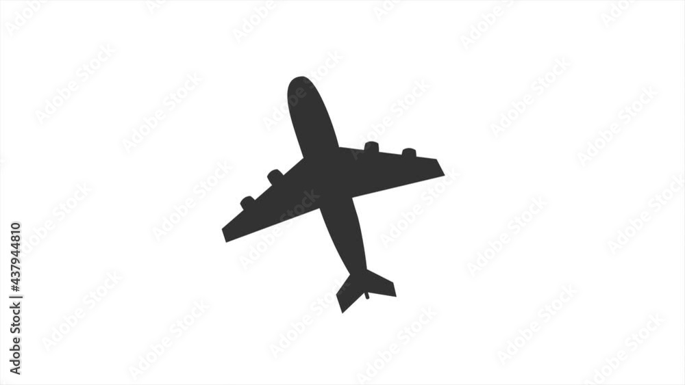 Plane icon in motion design 4k travel. Transportation concept. Motion design. 4K animated. Plane icon in motion design 4k travel. Transportation concept. Motion design. 4K animated.
