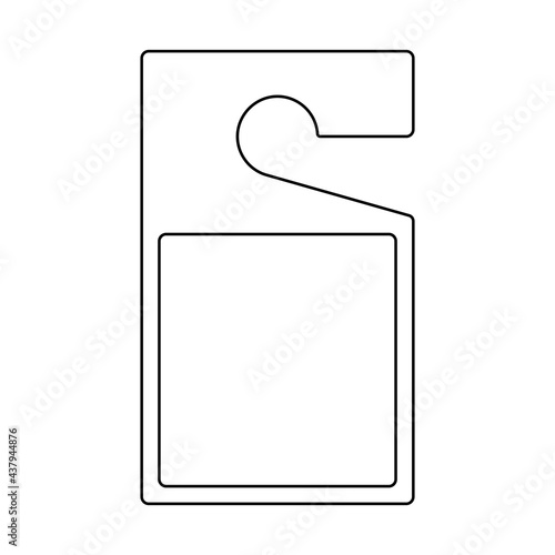 Blank parking permit hang tag outline template. Clipart image