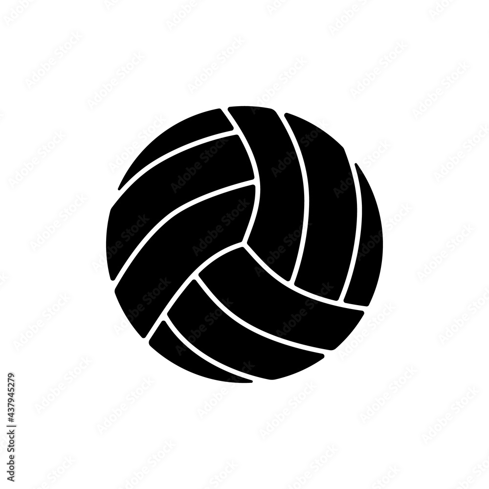 Volleyball ball silhouette icon. Clipart image isolated on white background
