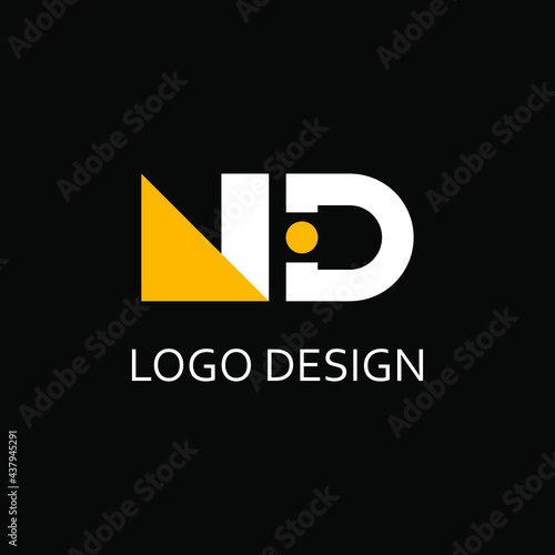 nd letter for logo design, n and d letter logo design template photo