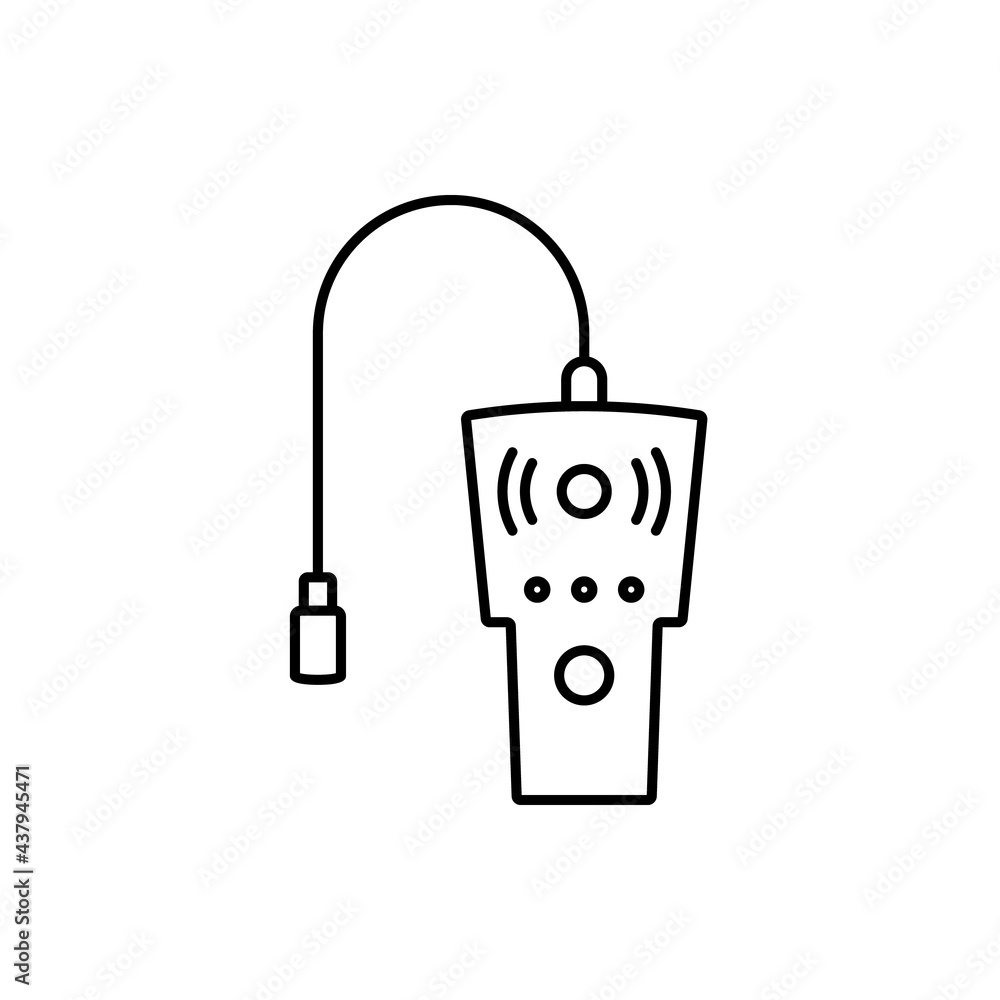 LPG Gas leak detector outline icon. Clipart image isolated on white