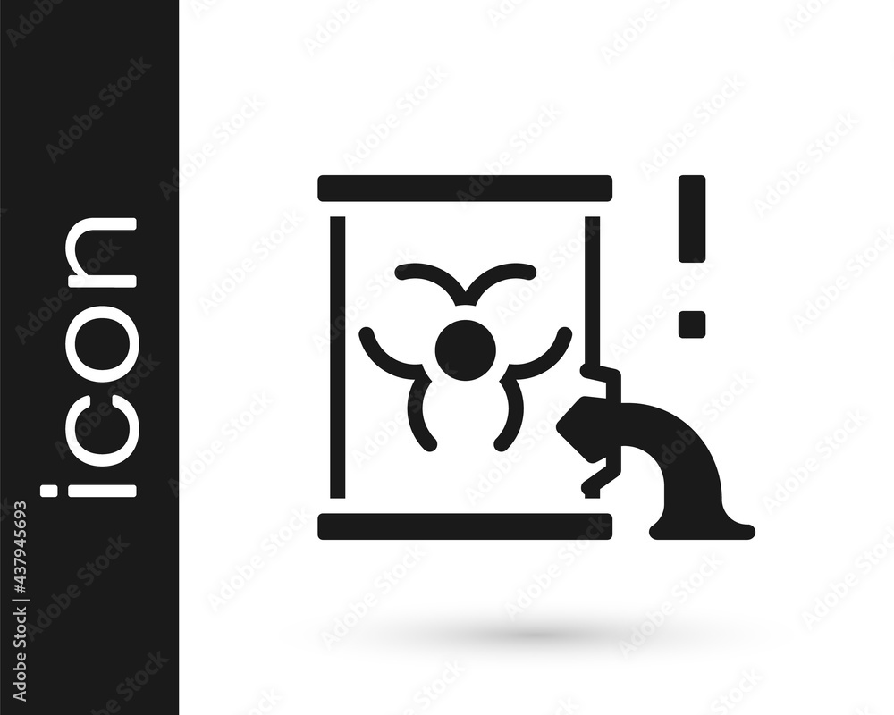 Black Radioactive waste in barrel icon isolated on white background. Barrel with radioactive and toxic substance is spilled. Vector Black Radioactive waste in barrel icon isolated on white background. Barrel with radioactive and toxic substance is spilled. Vector