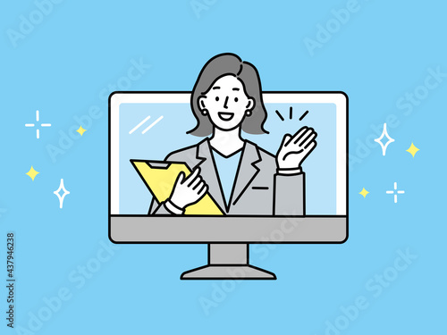 ビジネス イラスト(女性、見積、投資、交渉、売込、相談、調査、アンケート、営業、金融、契約、プラン、セールス、パソコン、サービス) Business illustrations (investment, negotiation, questionnaire, sales, finance, contracts, plans, sales, personal computers, services)