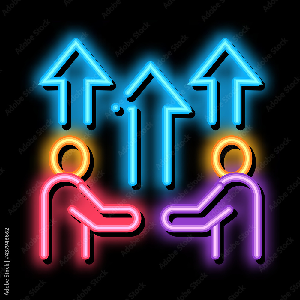 growing up business neon light sign vector. Glowing bright icon growing up business sign. transparent symbol illustration growing up business neon light sign vector. Glowing bright icon growing up business sign. transparent symbol illustration