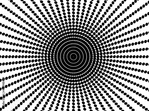 black and white spiral, Abstract background, small black dots stripes pattern, Illustration image
