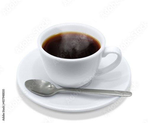 コーヒー 飲み物 イラスト 上から リアル ホット スプーン 湯気