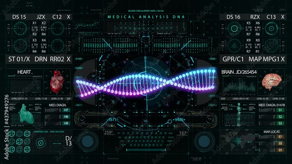 dna medical HUD interface display dna medical HUD interface display
