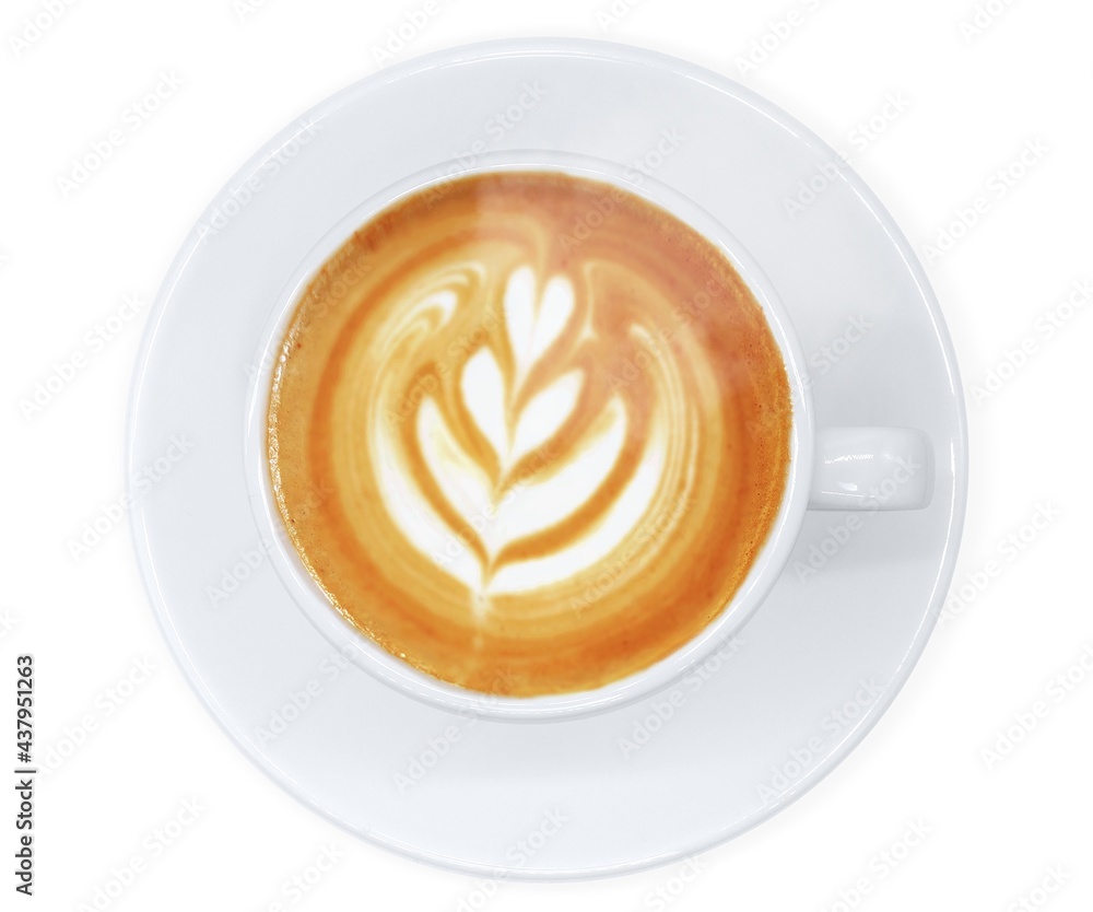 カフェラテ ラテアート イラスト リアル 真上 俯瞰 湯気 カフェラテ ラテアート イラスト リアル 真上 俯瞰 湯気