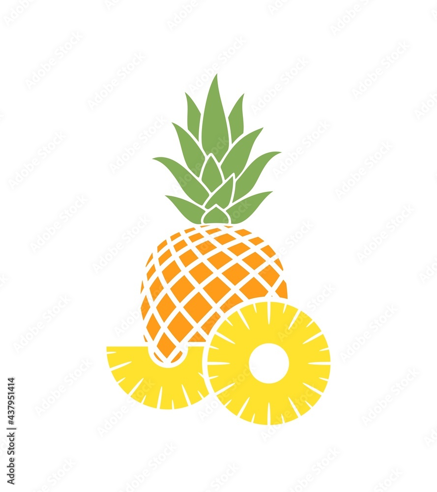 Fototapeta premium Pineapple logo. Isolated pineapple on white background