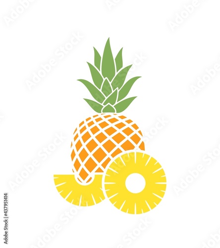 Pineapple logo. Isolated pineapple on white background