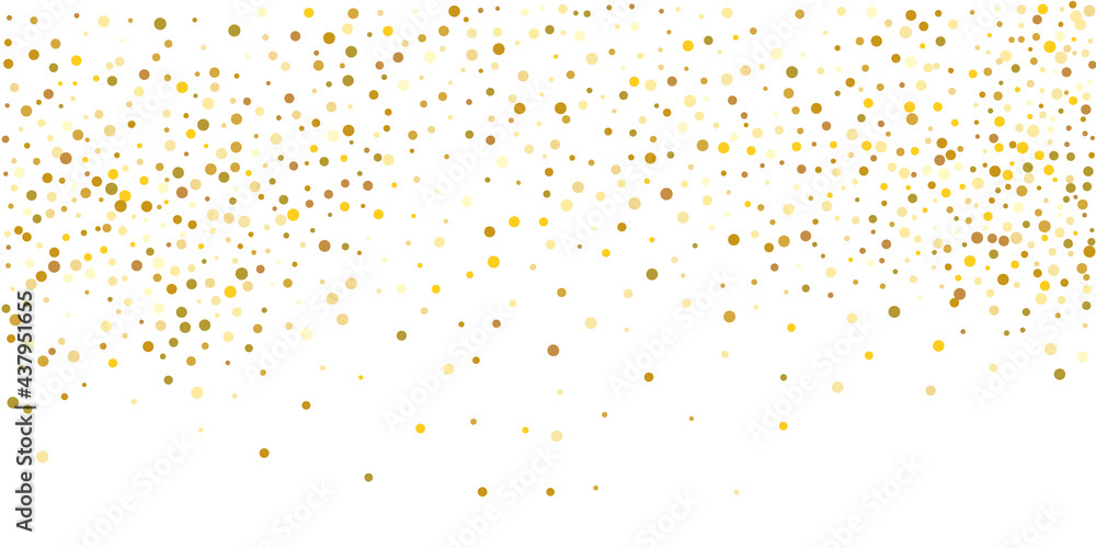 Golden glitter confetti on a white background. Illustration of a drop of shiny particles. Decorative element. Element of design. Vector illustration, EPS 10. Golden glitter confetti on a white background. Illustration of a drop of shiny particles. Decorative element. Element of design. Vector illustration, EPS 10.