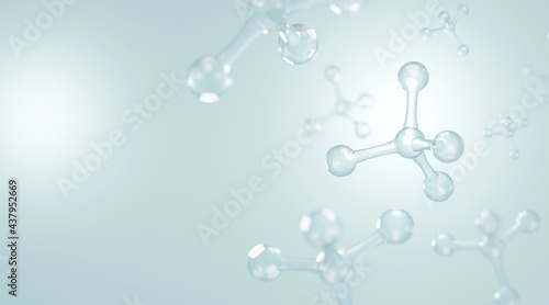 molecule background, concept skin care cosmetics solution. 3d rendering. photo