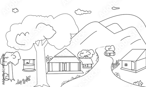 Coloring Pages Beautiful Natural Scenery landscape