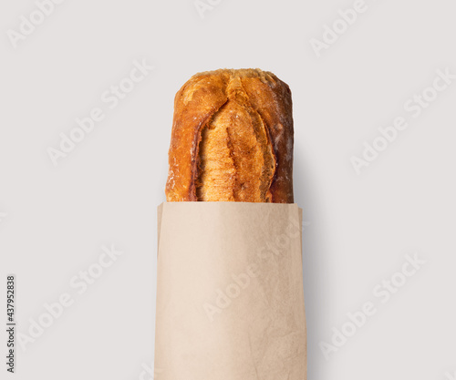 Fresh bread baked with seeds in a kraft paper bag, natural, white or black!