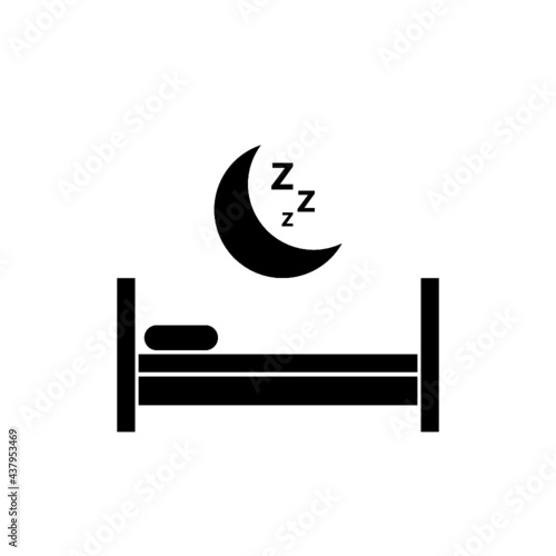 Sleeping icon isolated on white background