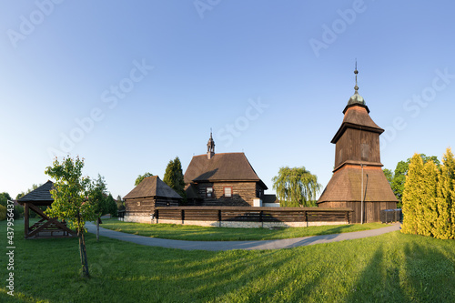 Wooden church of Saint Nicholas existed already in 14th century, its current baroque style is from year 1752. Veliny is a village in the Pardubice Region of the Czech Republic. Beautiful summer time photo