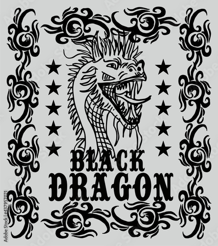 tribal, dragon, tattoo, black, illustration, design, vector, art, decoration, abstract, pattern, symbol, silhouette, isolated, ornament, creative, background, style, sign, fantasy, white, graphic, ani