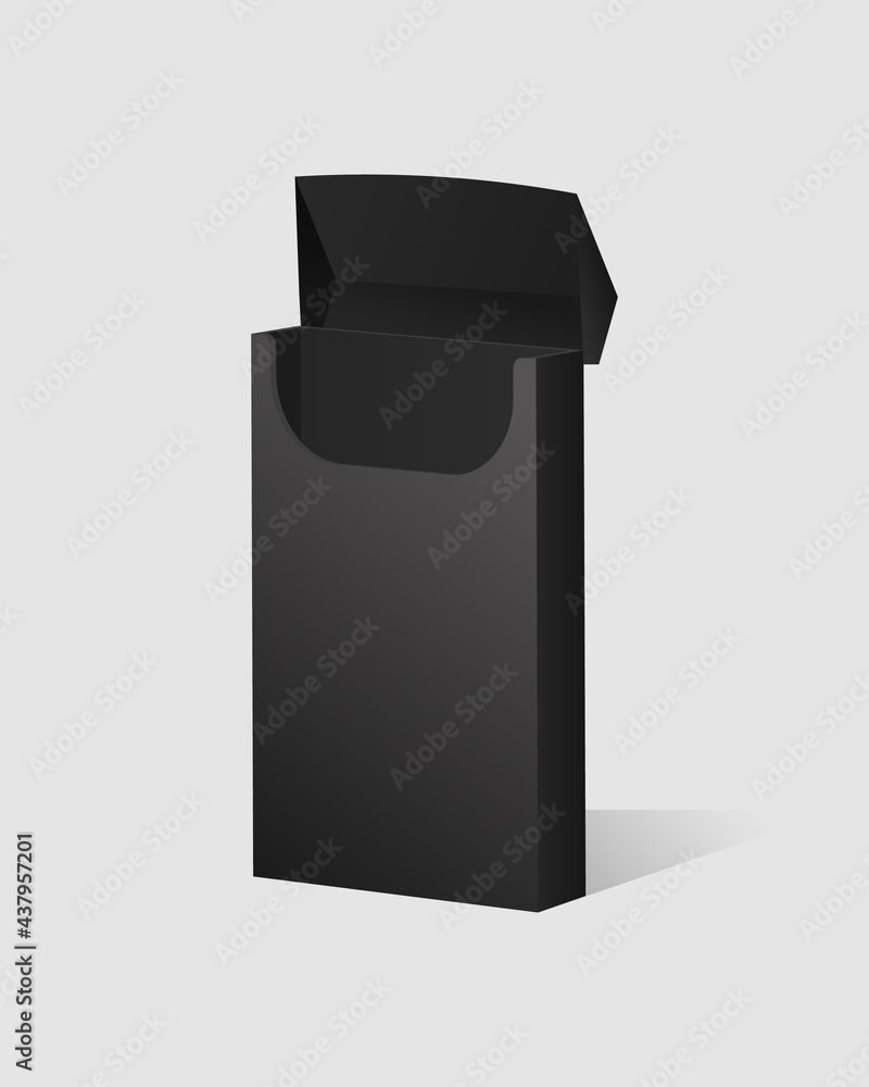 Black cigarette pack open template. Black cigarette pack open template.