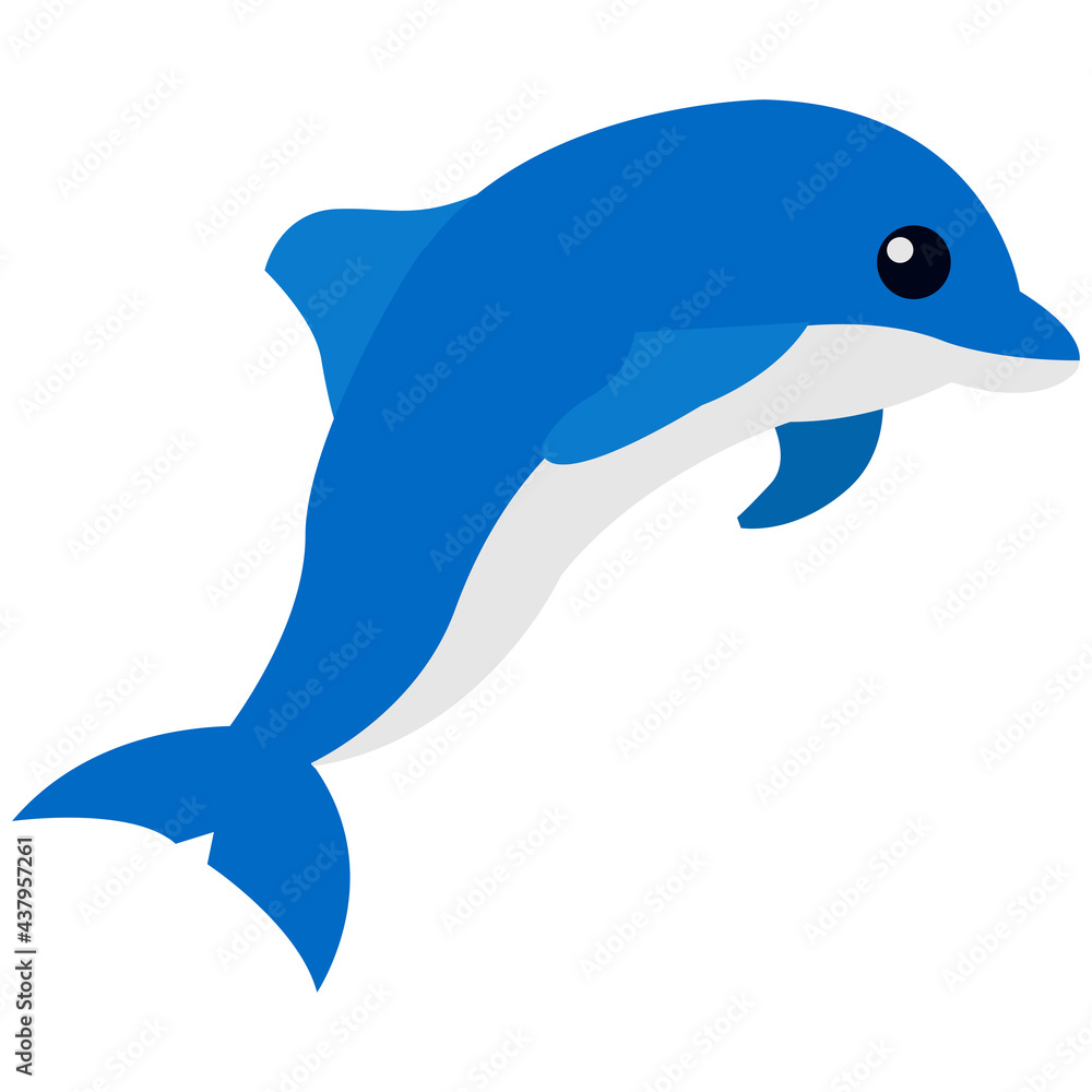 Fototapeta premium イルカのキャラクターイラスト ベクター