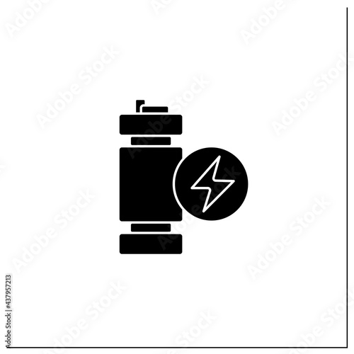 Modular mini reactor glyph icon. Nuclear fission reactor. Flexible power generation. Electricity concept.Filled flat sign. Isolated silhouette vector illustration